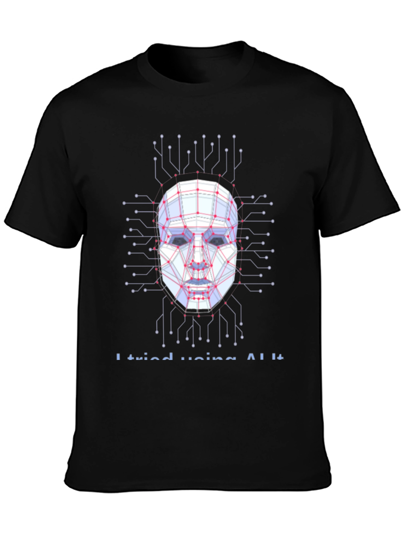 AI Circuit Face Graphic T-Shirt