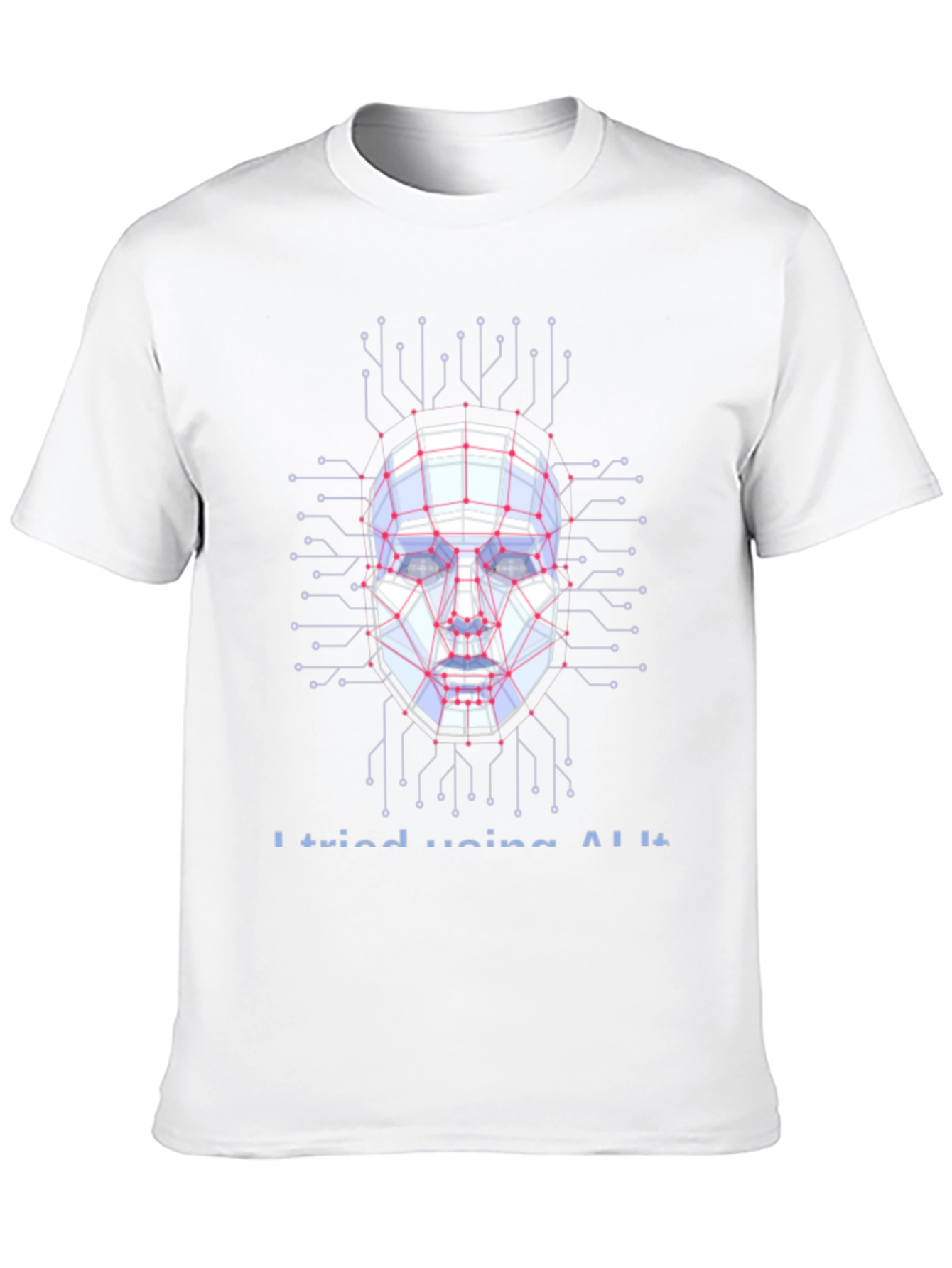 AI Circuit Face Graphic T-Shirt