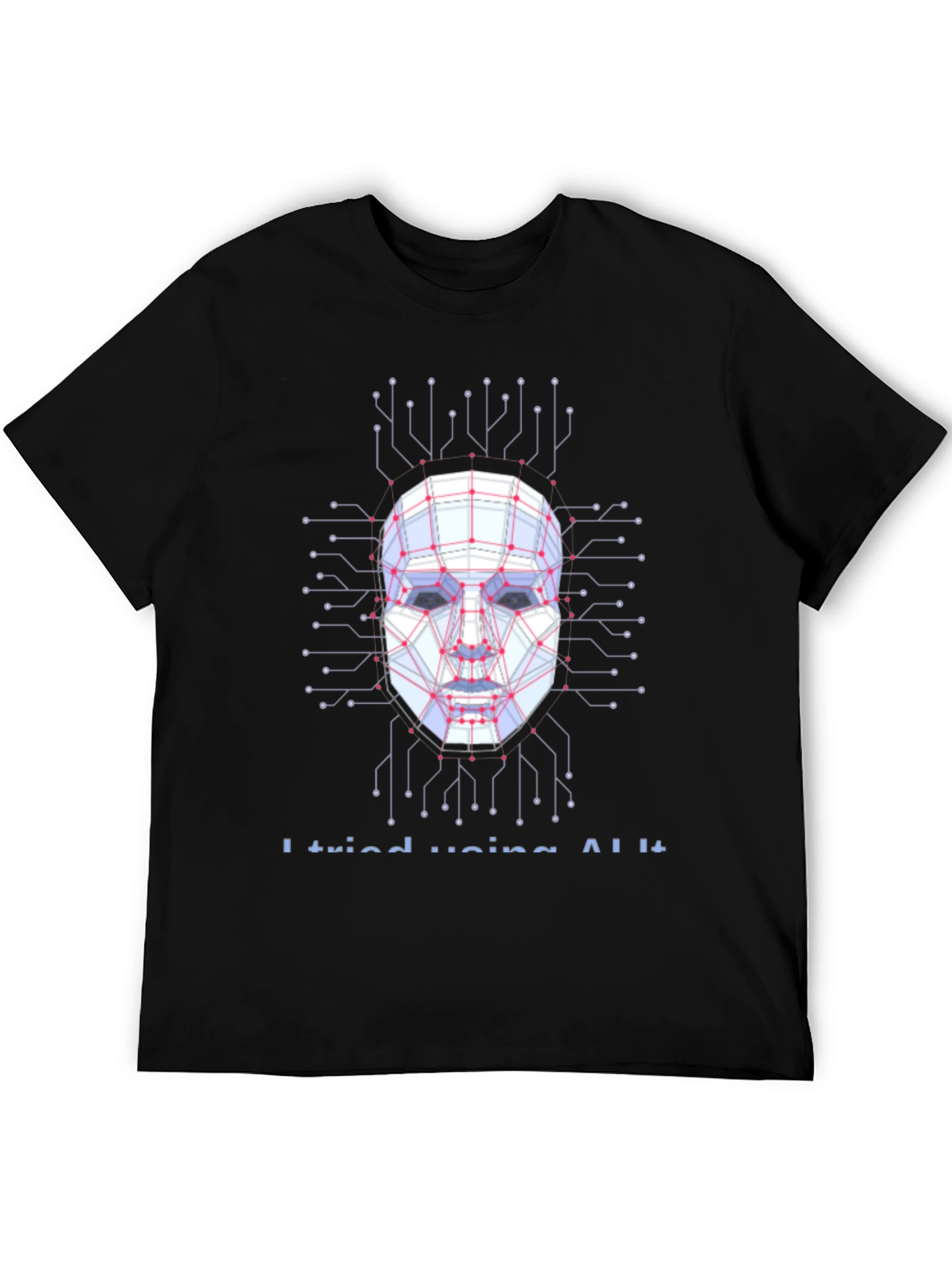AI Circuit Face Graphic T-Shirt