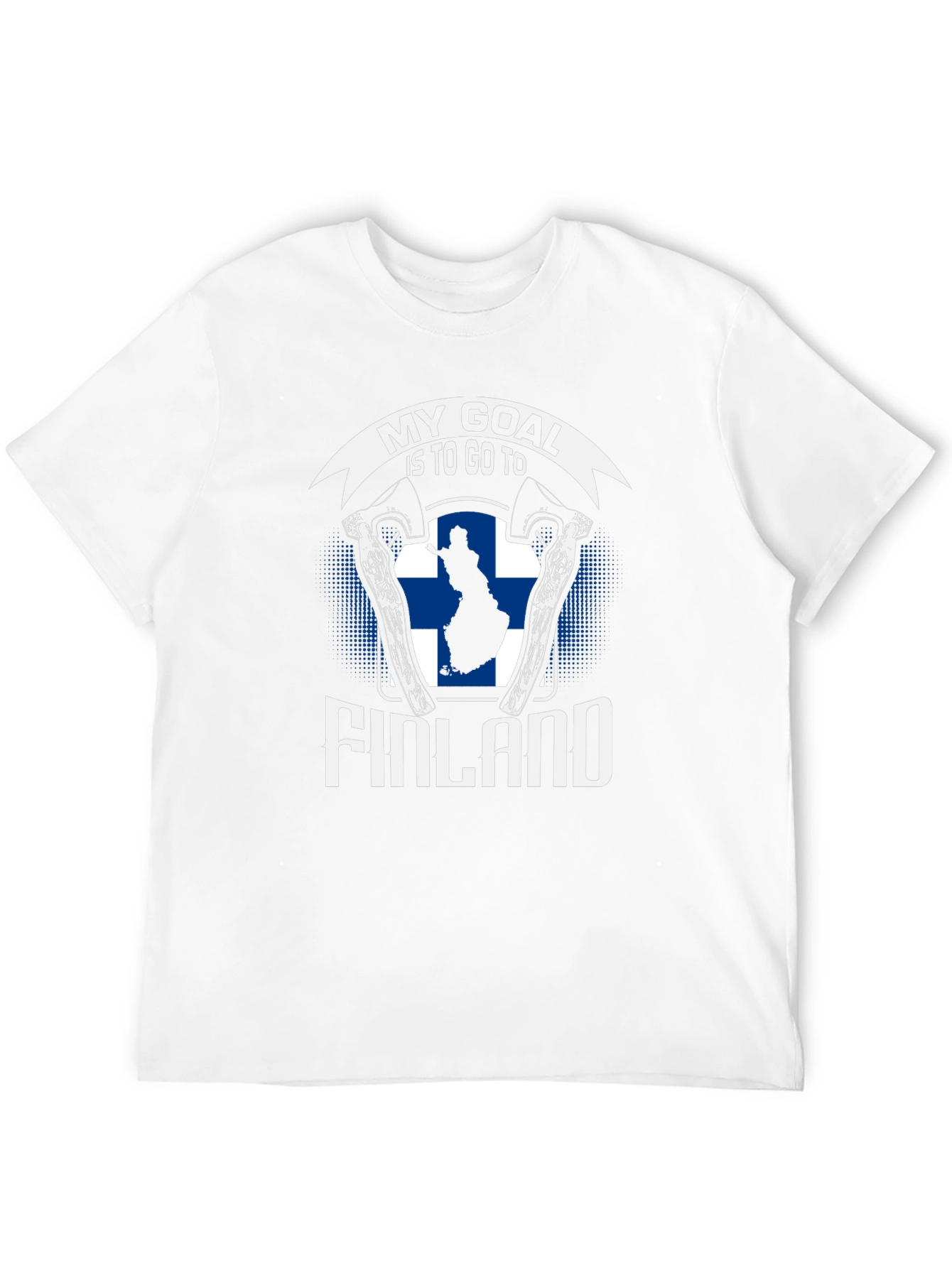 Finland Goal T-Shirt - Axe & Finnish Flag Design