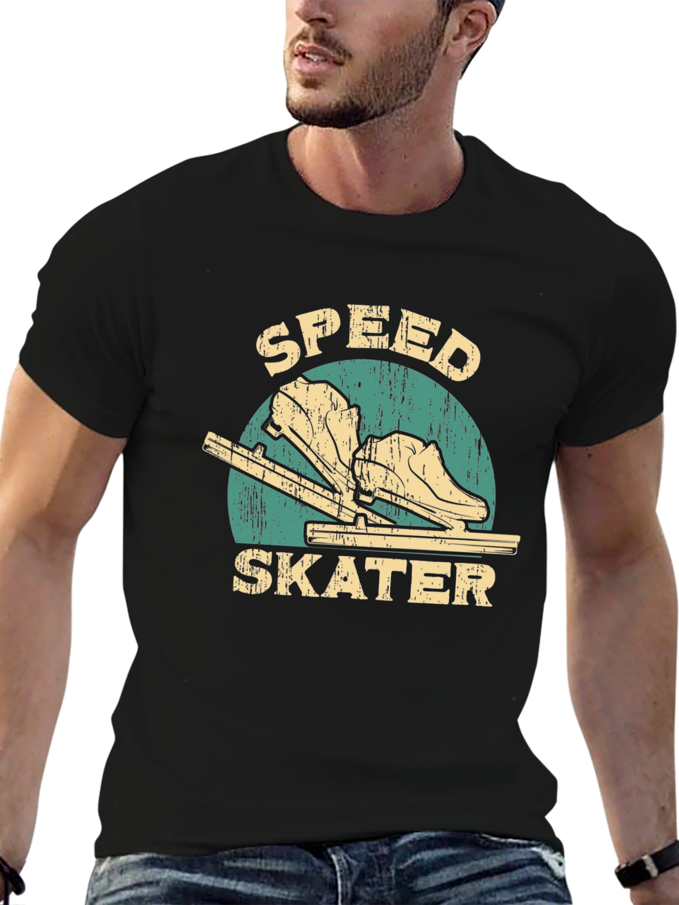 Speed Skater Graphic T-Shirt - Retro Style