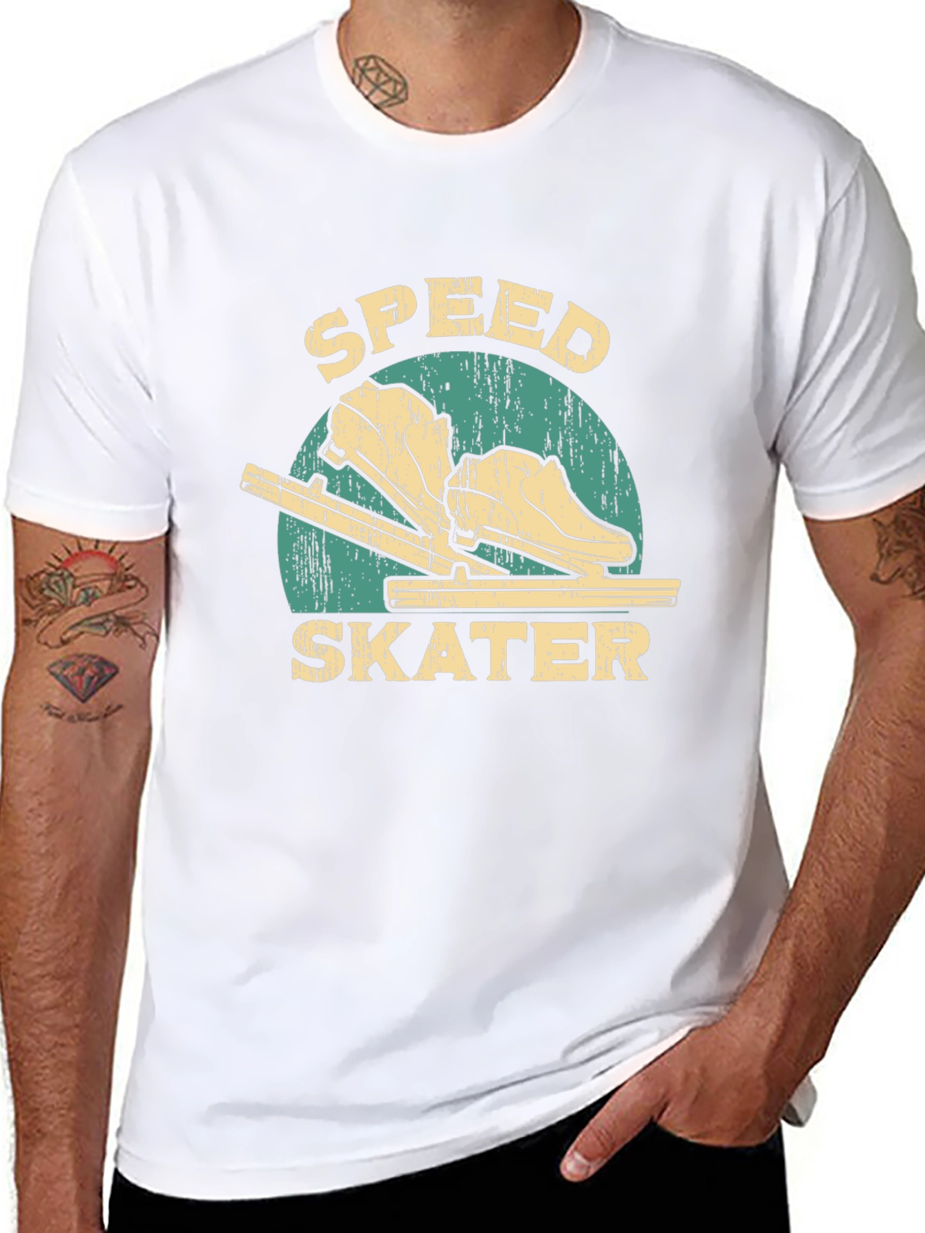 Speed Skater Graphic T-Shirt - Retro Style