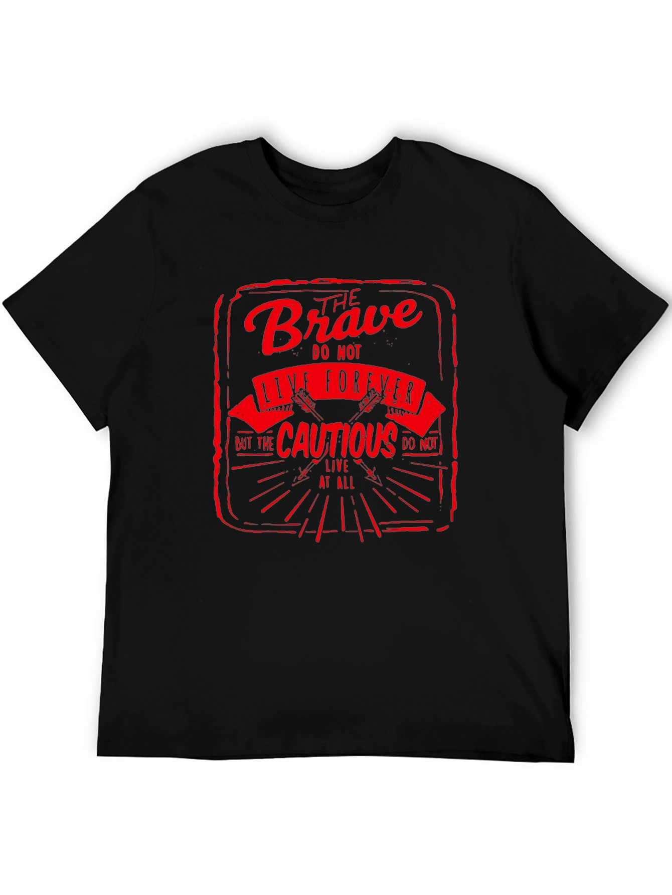 The Brave Live Forever Black Graphic Tee