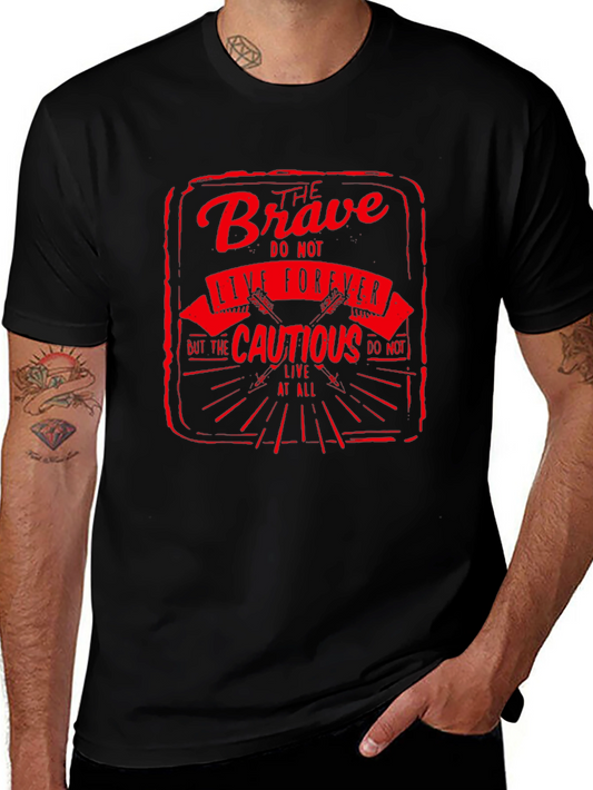 The Brave Live Forever Black Graphic Tee