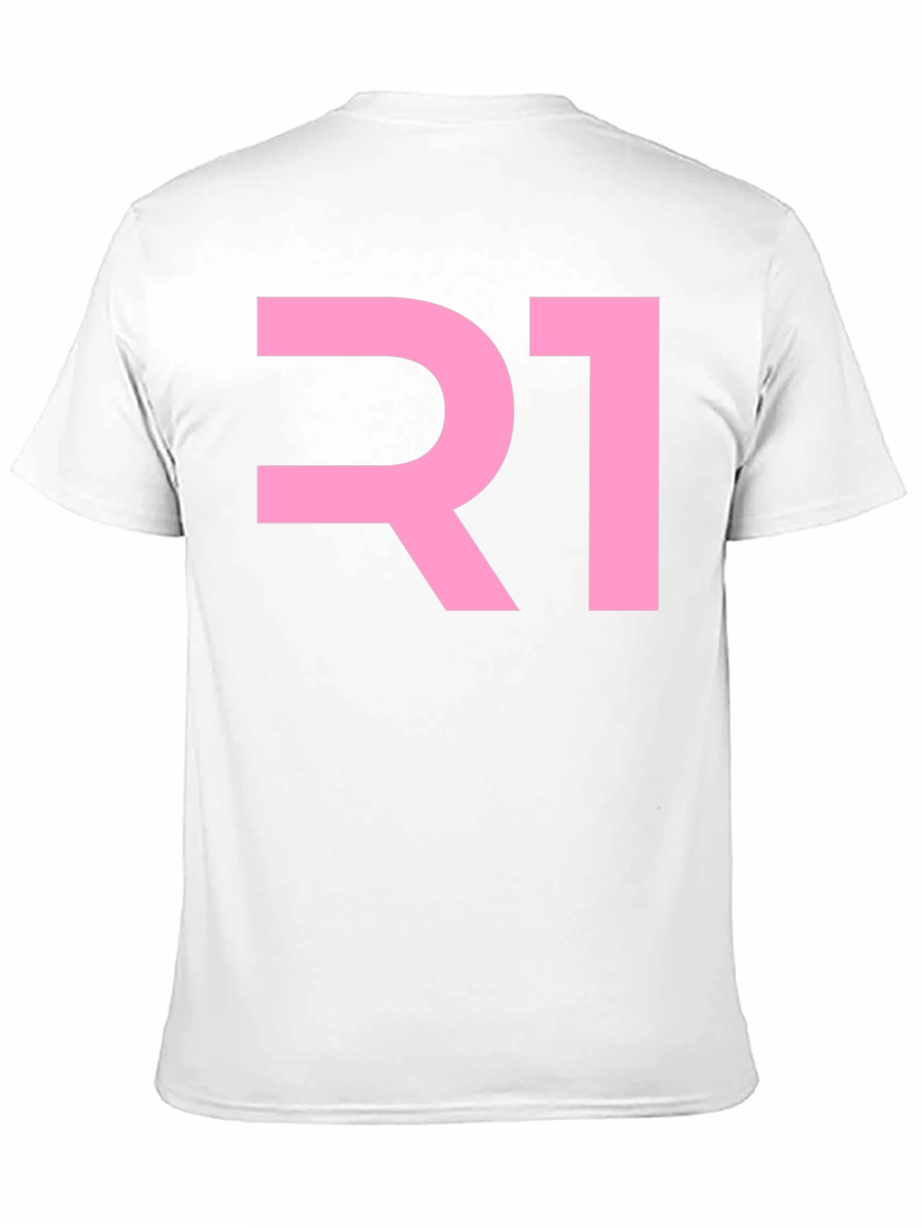 R1 Pink Graphic Tee - Black Cotton Blend T-Shirt