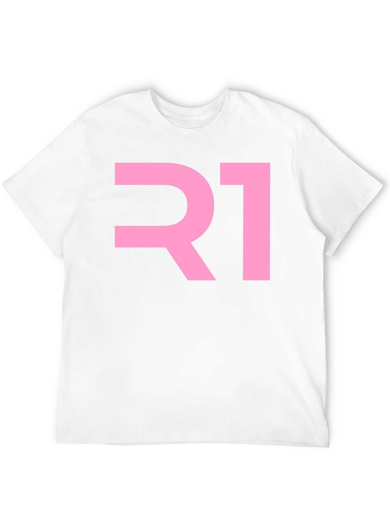 R1 Pink Graphic Tee - Black Cotton Blend T-Shirt
