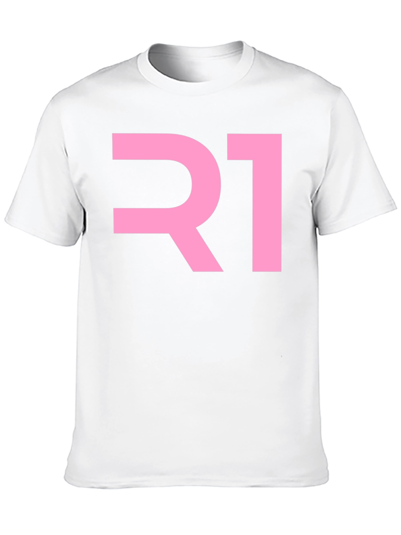 R1 Pink Graphic Tee - Black Cotton Blend T-Shirt