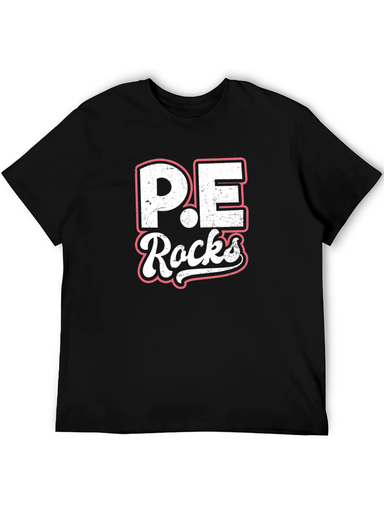 P.E. Rocks Graphic Tee - Black Cotton Casual T-Shirt