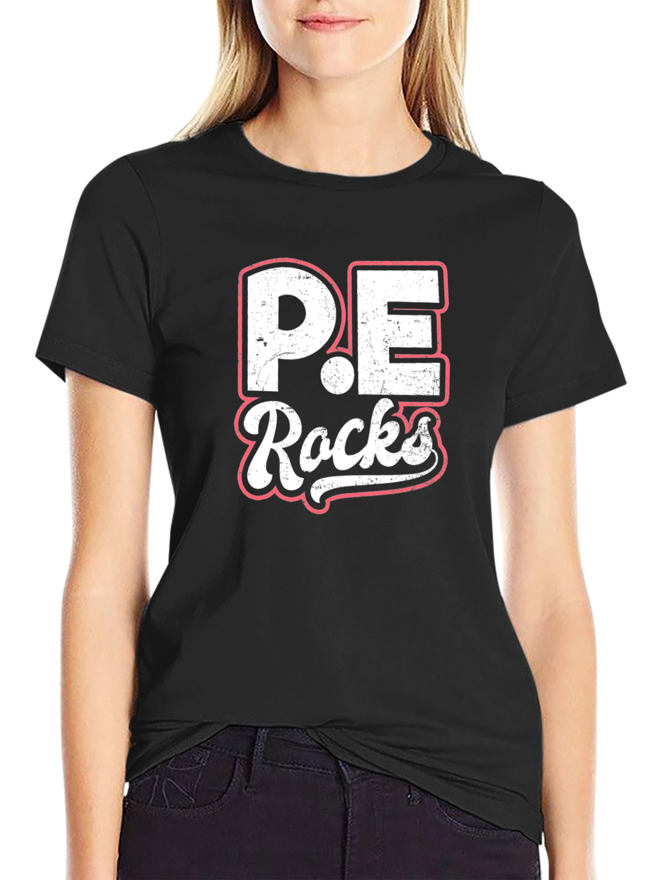 P.E. Rocks Graphic Tee - Black Cotton Casual T-Shirt