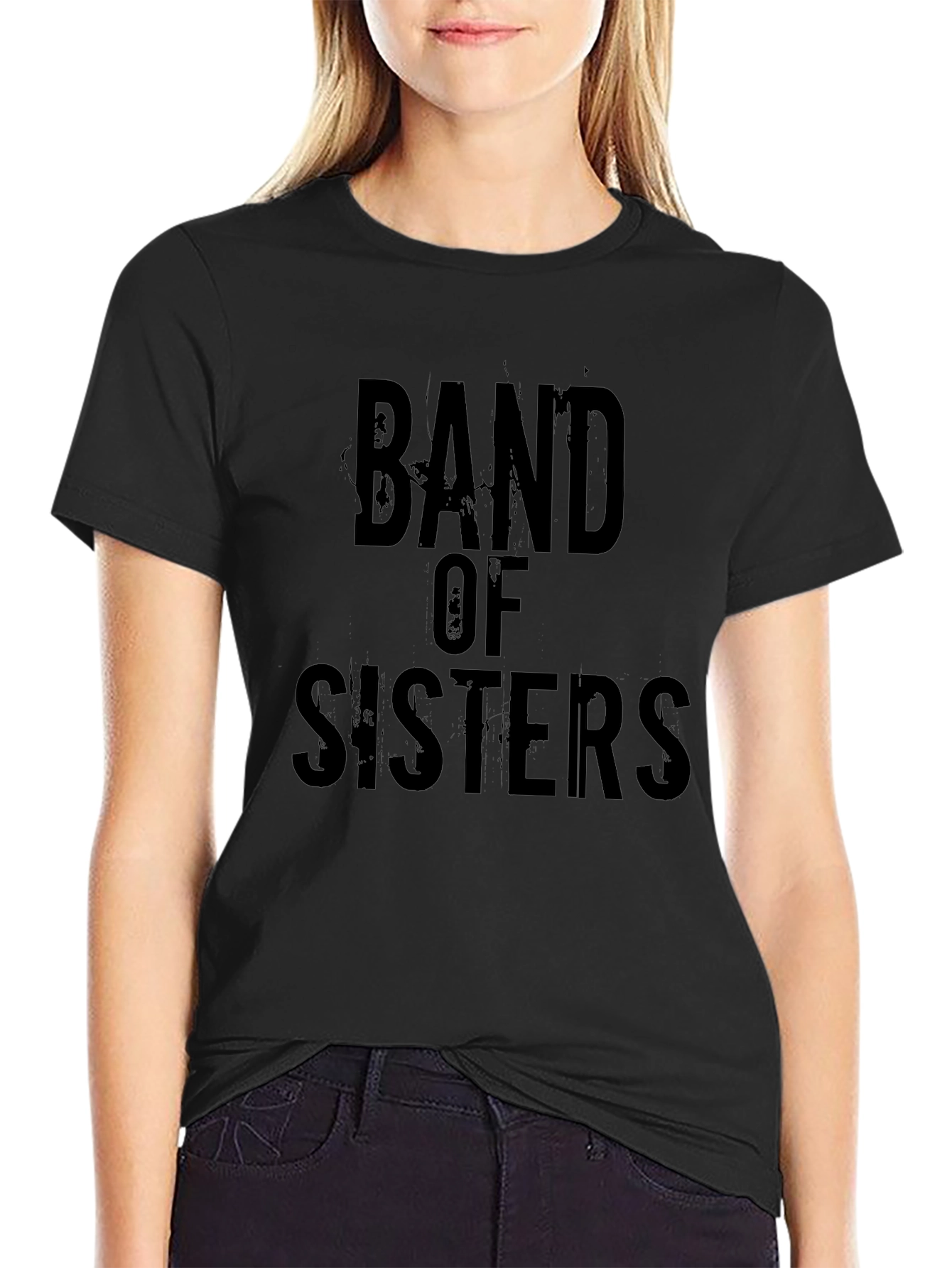 Band of Sisters Black Graphic Tee Shirt
