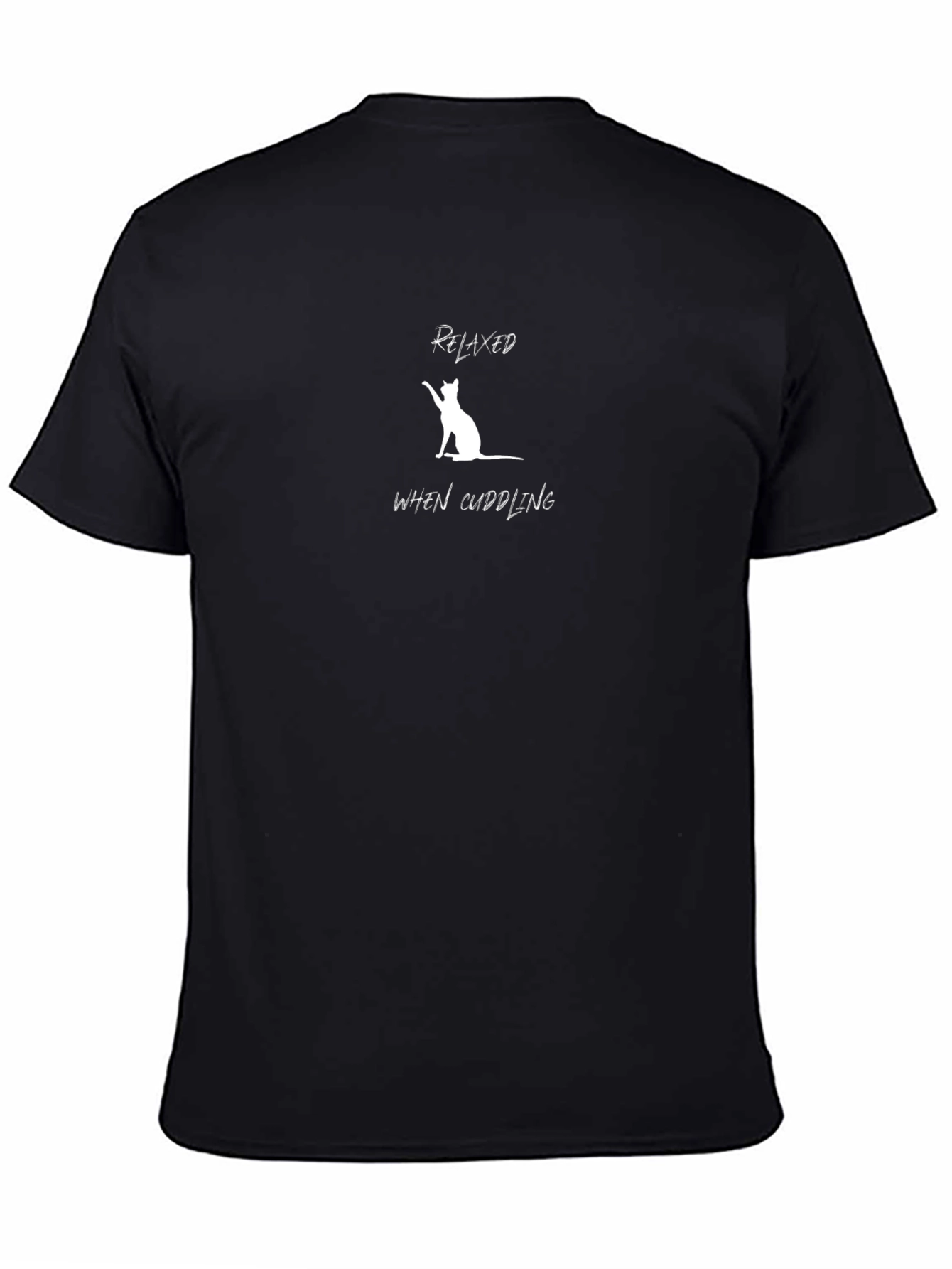 Relaxed When Cuddling Cat T-Shirt - Black