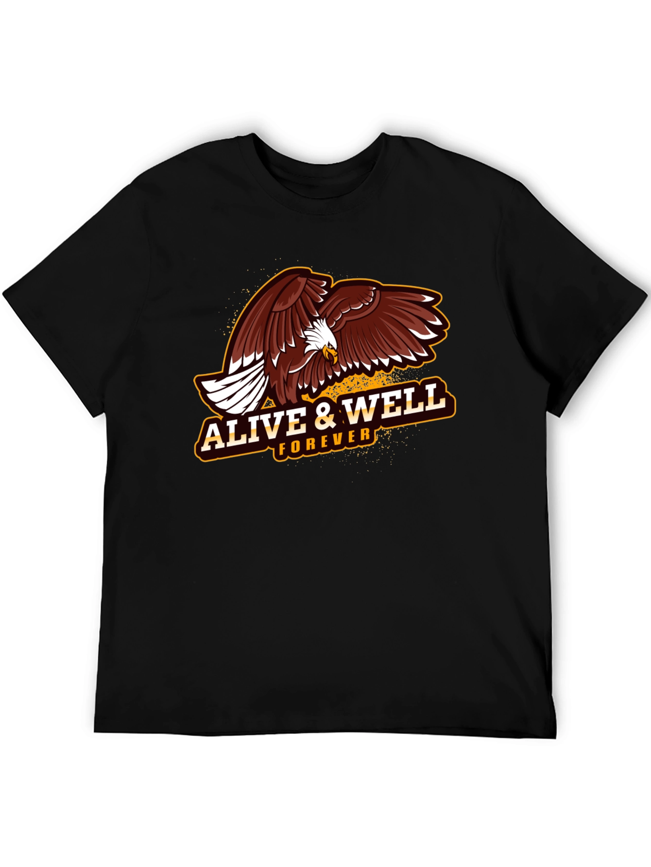 Alive & Well Eagle Graphic T-Shirt - Black