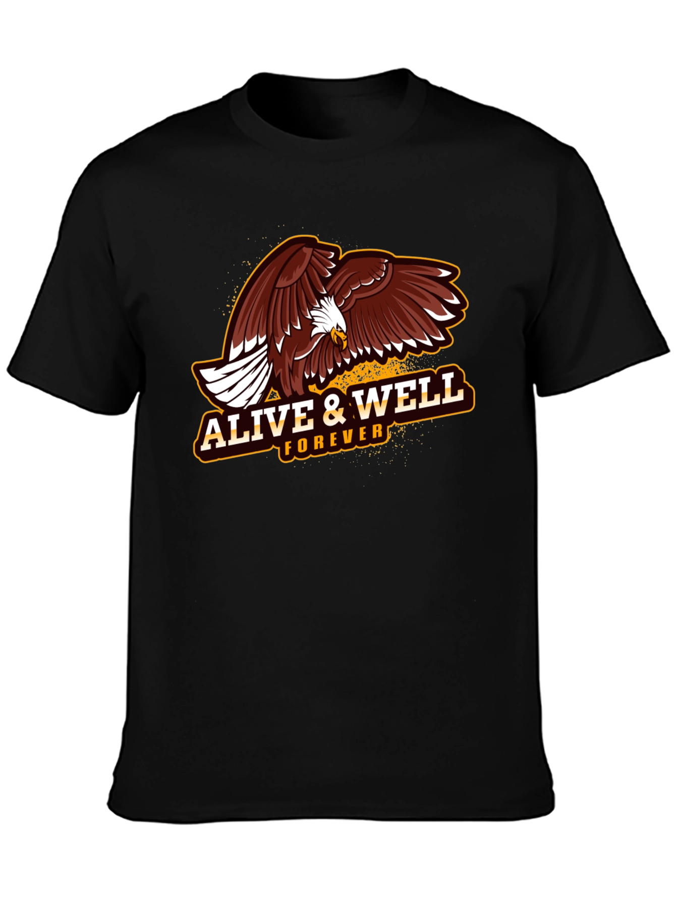 Alive & Well Eagle Graphic T-Shirt - Black