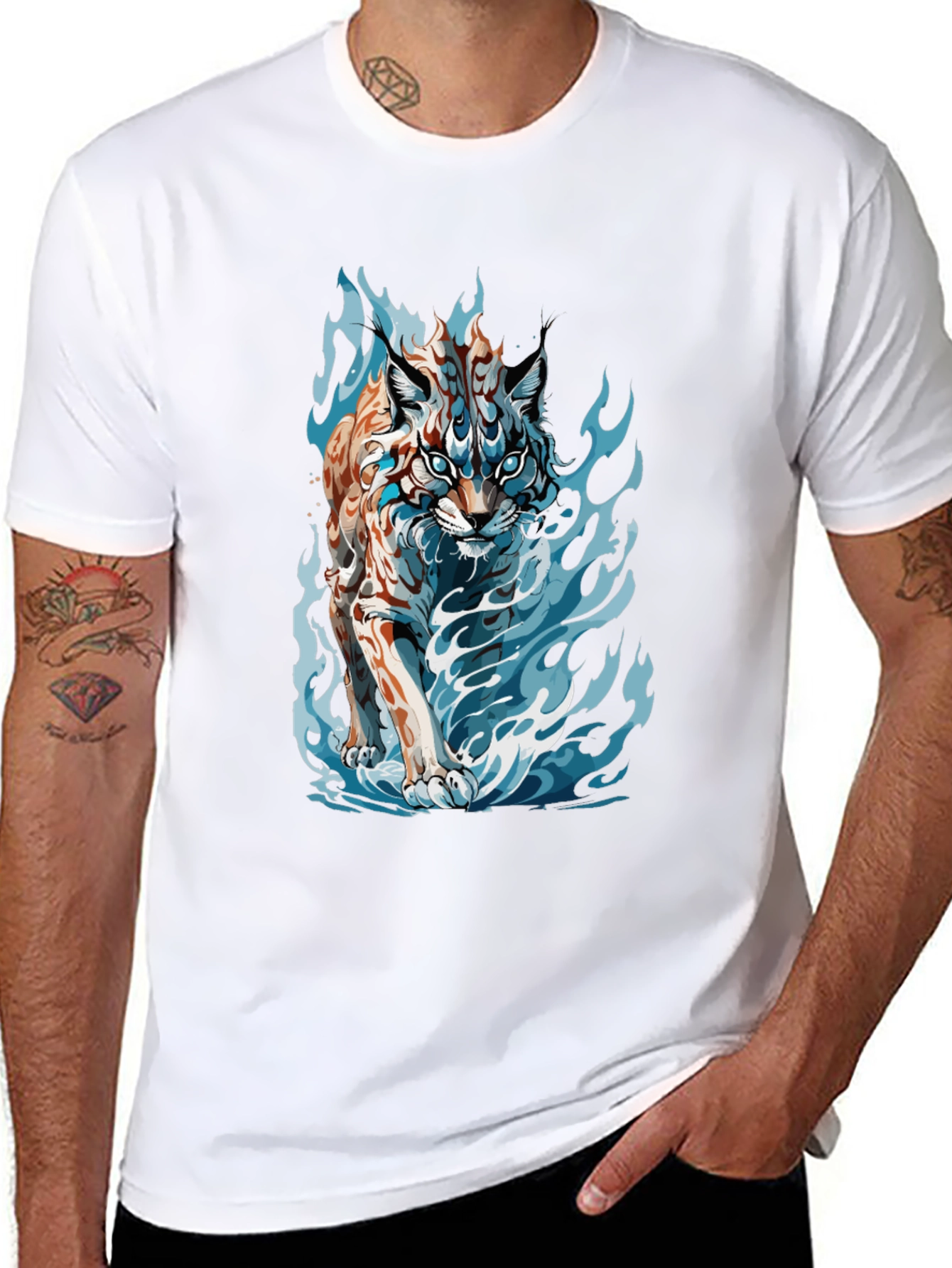 Tiger Fire Graphic Black Tee