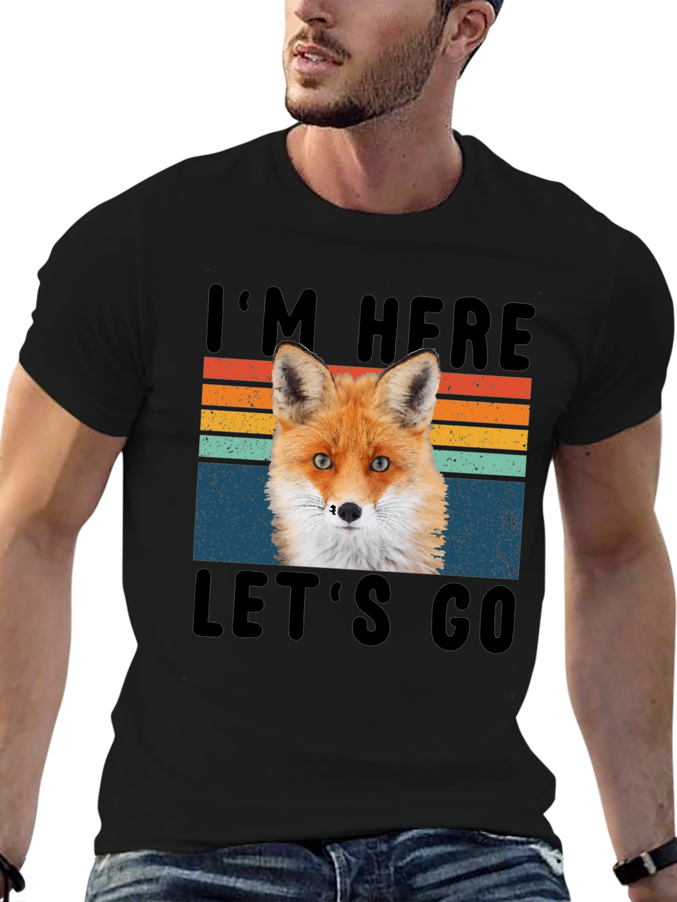 Fox Im Here Lets Go Graphic T-Shirt