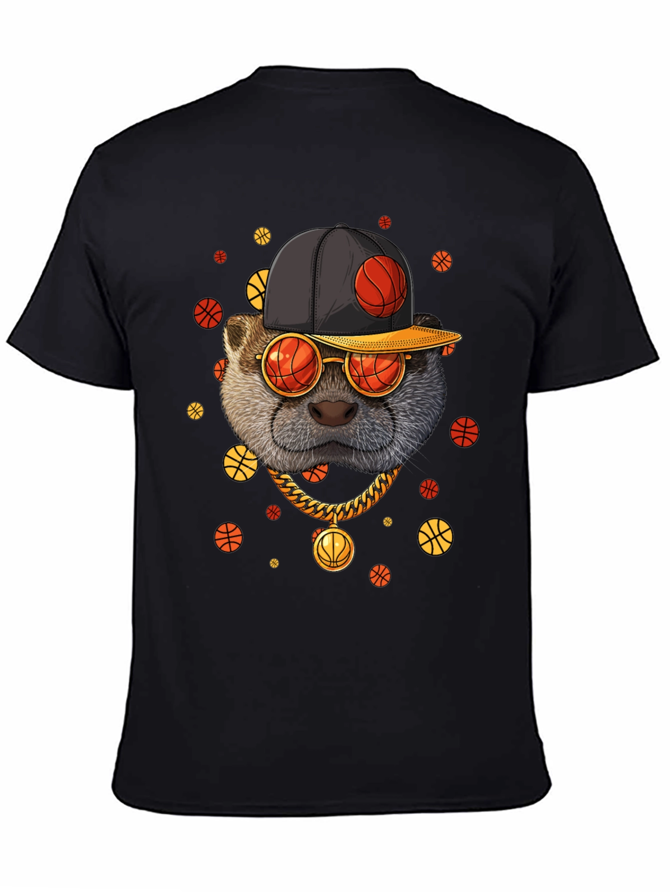 Cool Otter Basketball Graphic T-Shirt