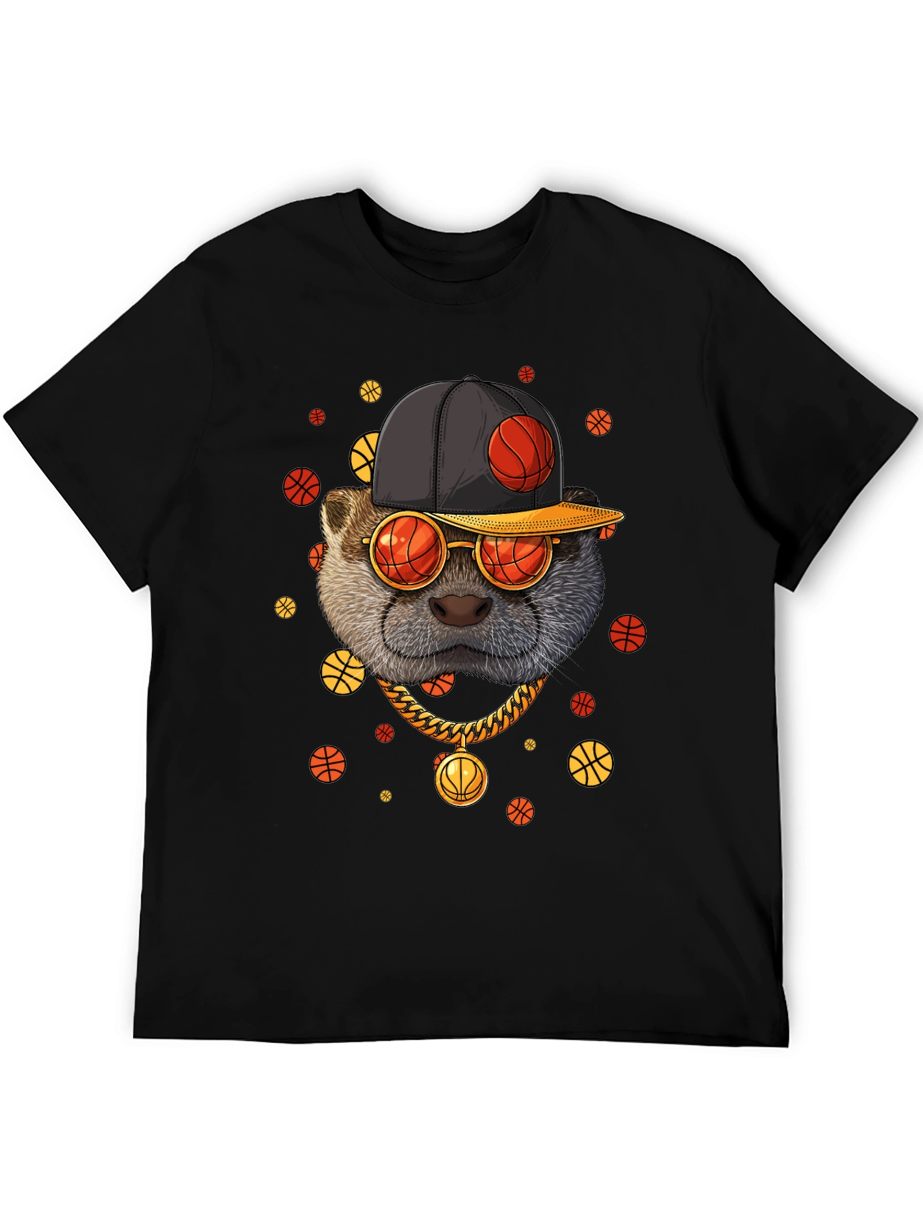 Cool Otter Basketball Graphic T-Shirt