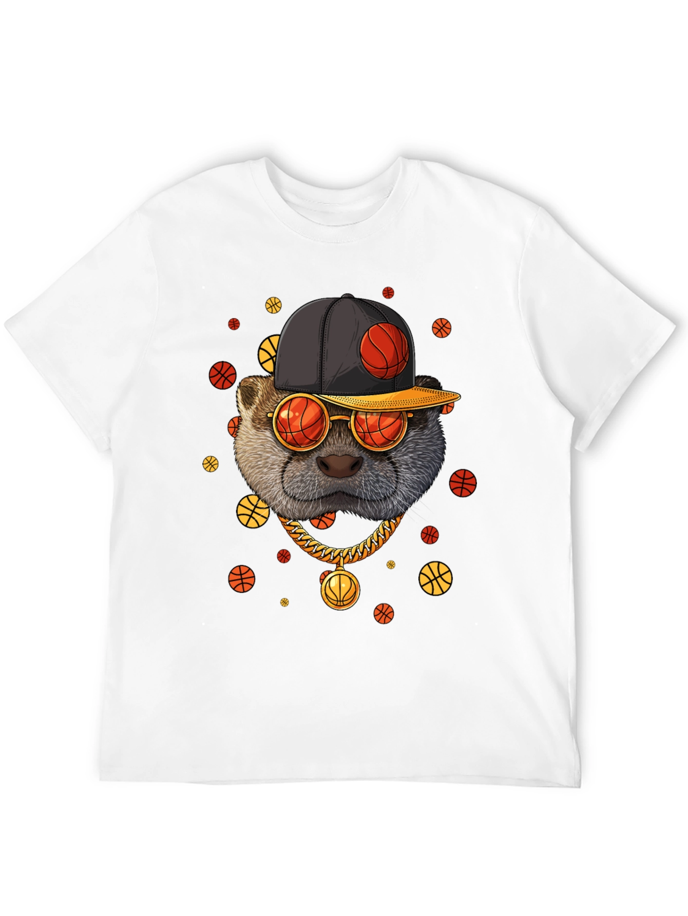 Cool Otter Basketball Graphic T-Shirt