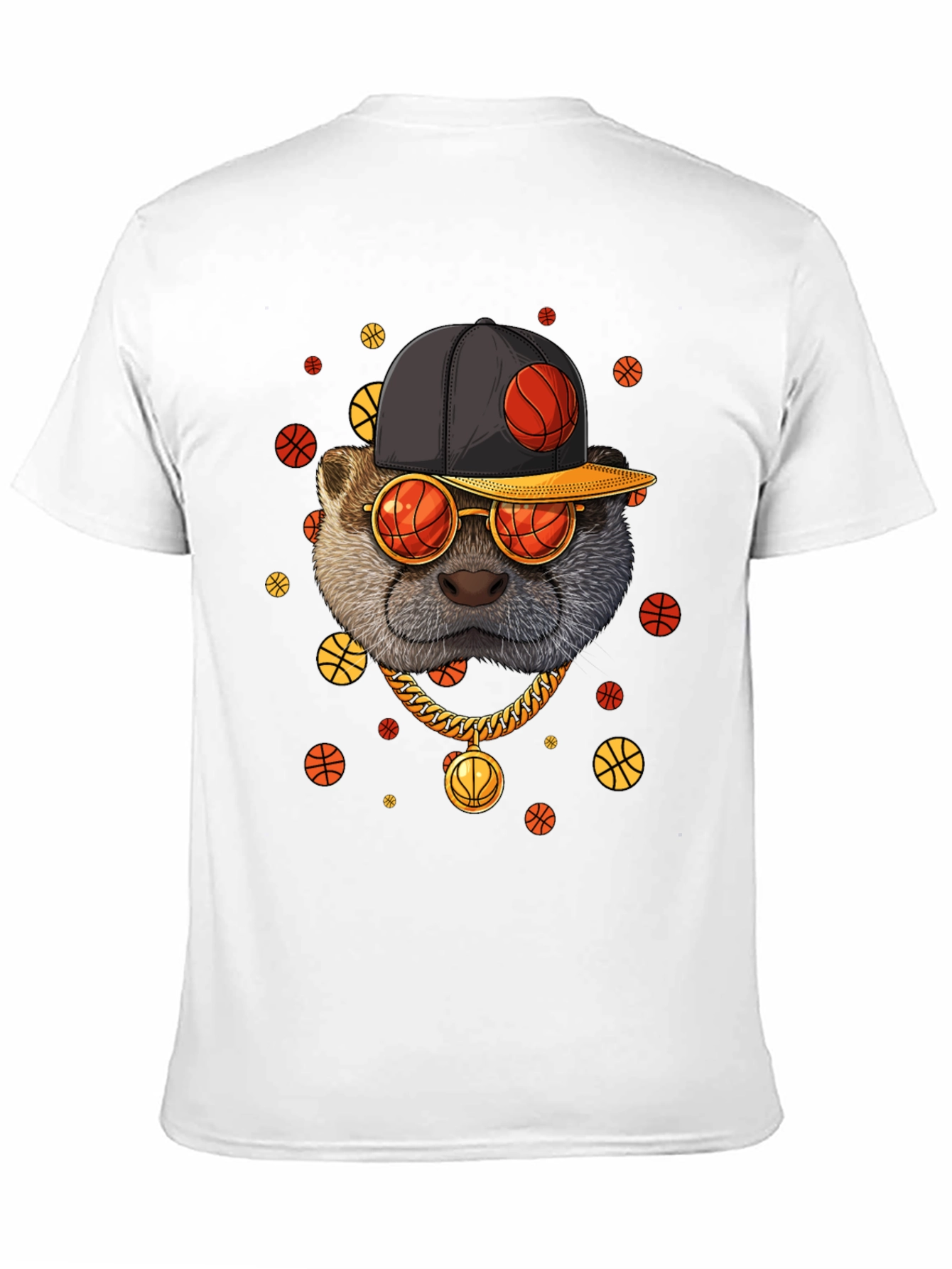 Cool Otter Basketball Graphic T-Shirt