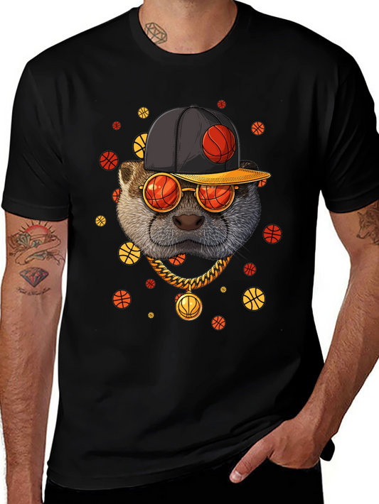 Cool Otter Basketball Graphic T-Shirt