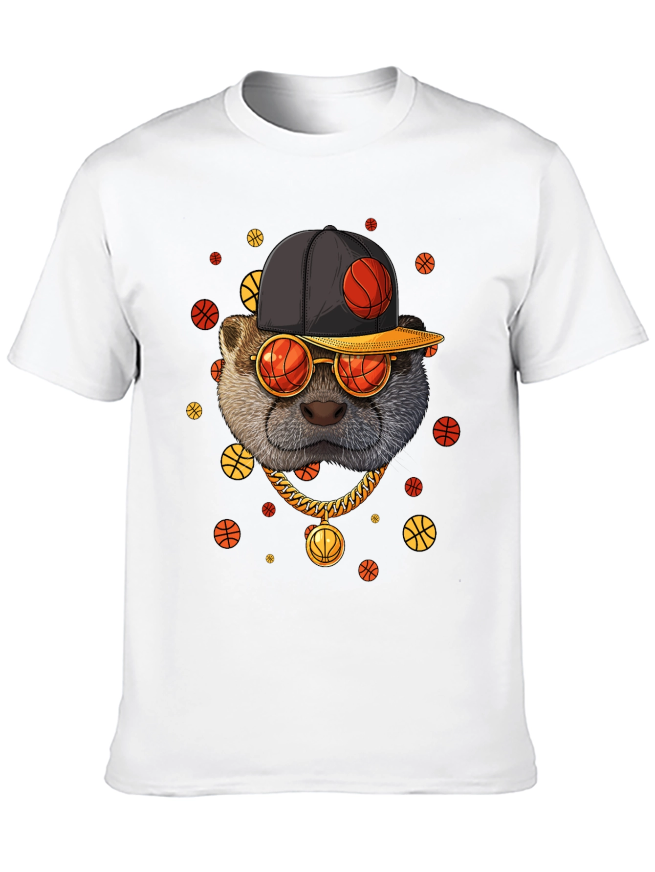 Cool Otter Basketball Graphic T-Shirt