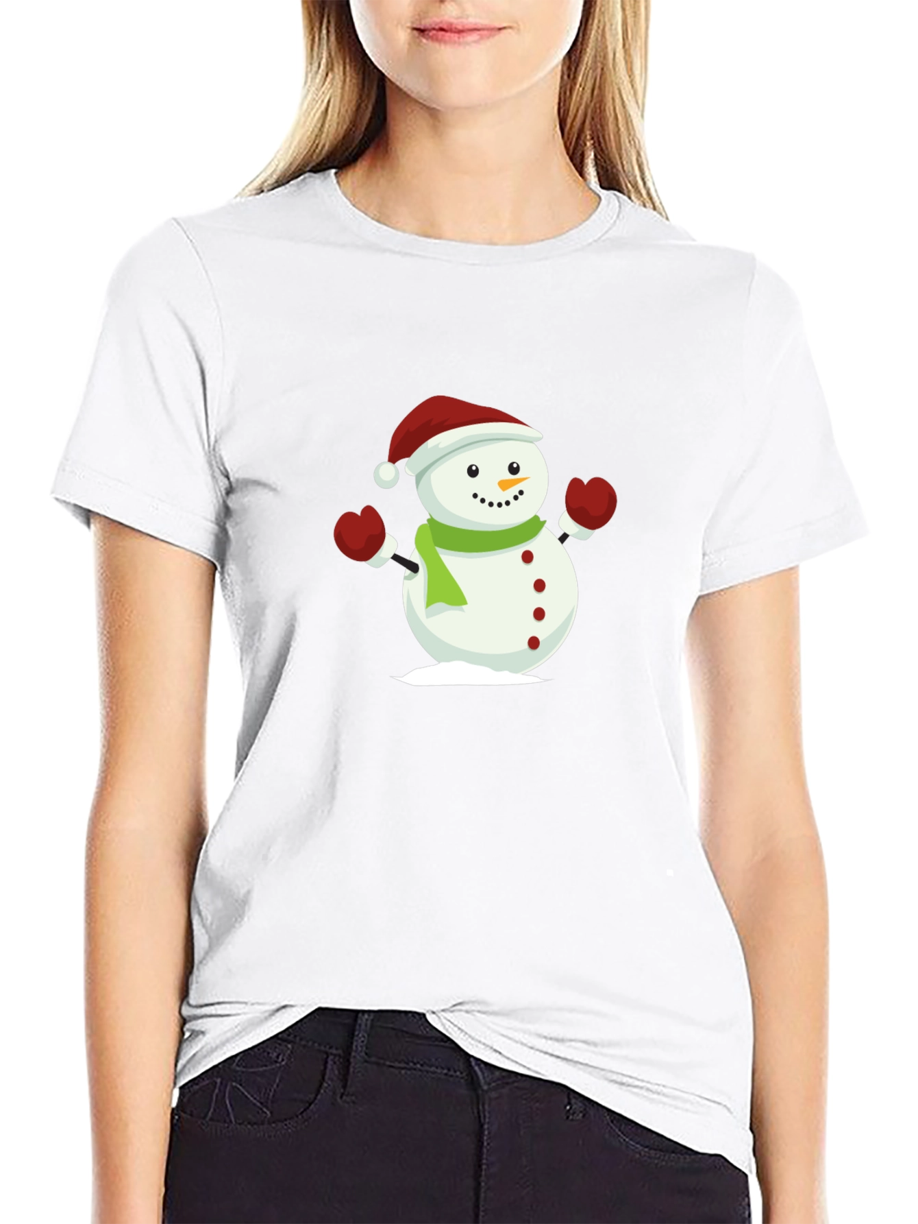 Festive Snowman Graphic Tee - Holiday Cheer