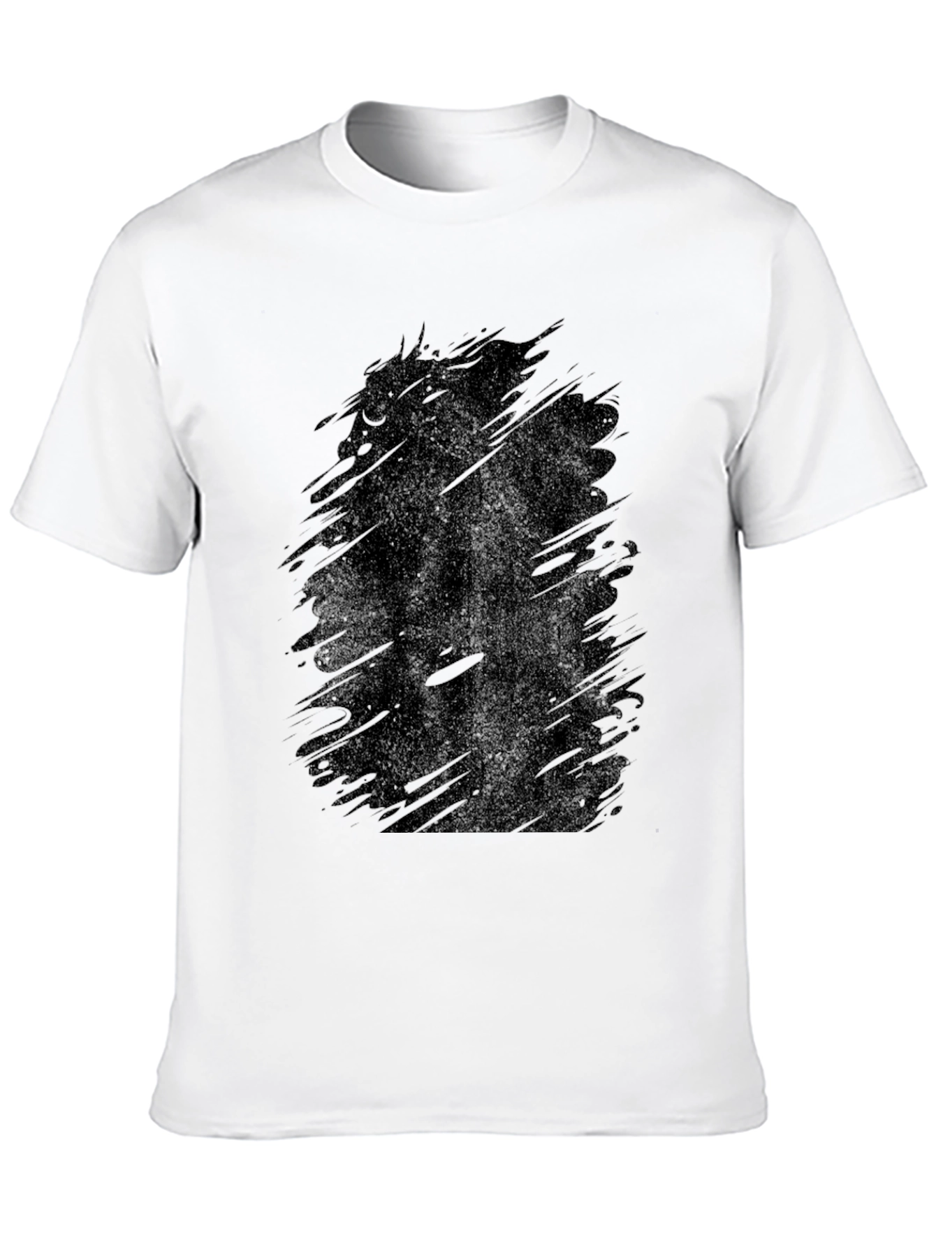 Mens Black Graphic T-Shirt - Abstract Design