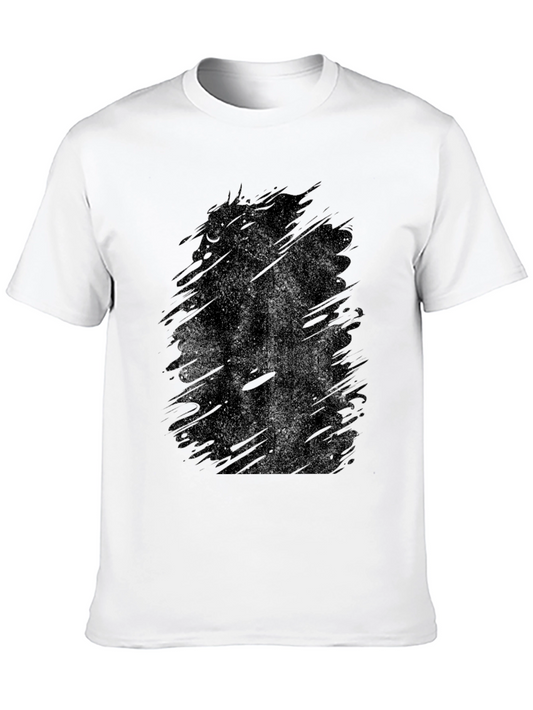 Mens Black Graphic T-Shirt - Abstract Design