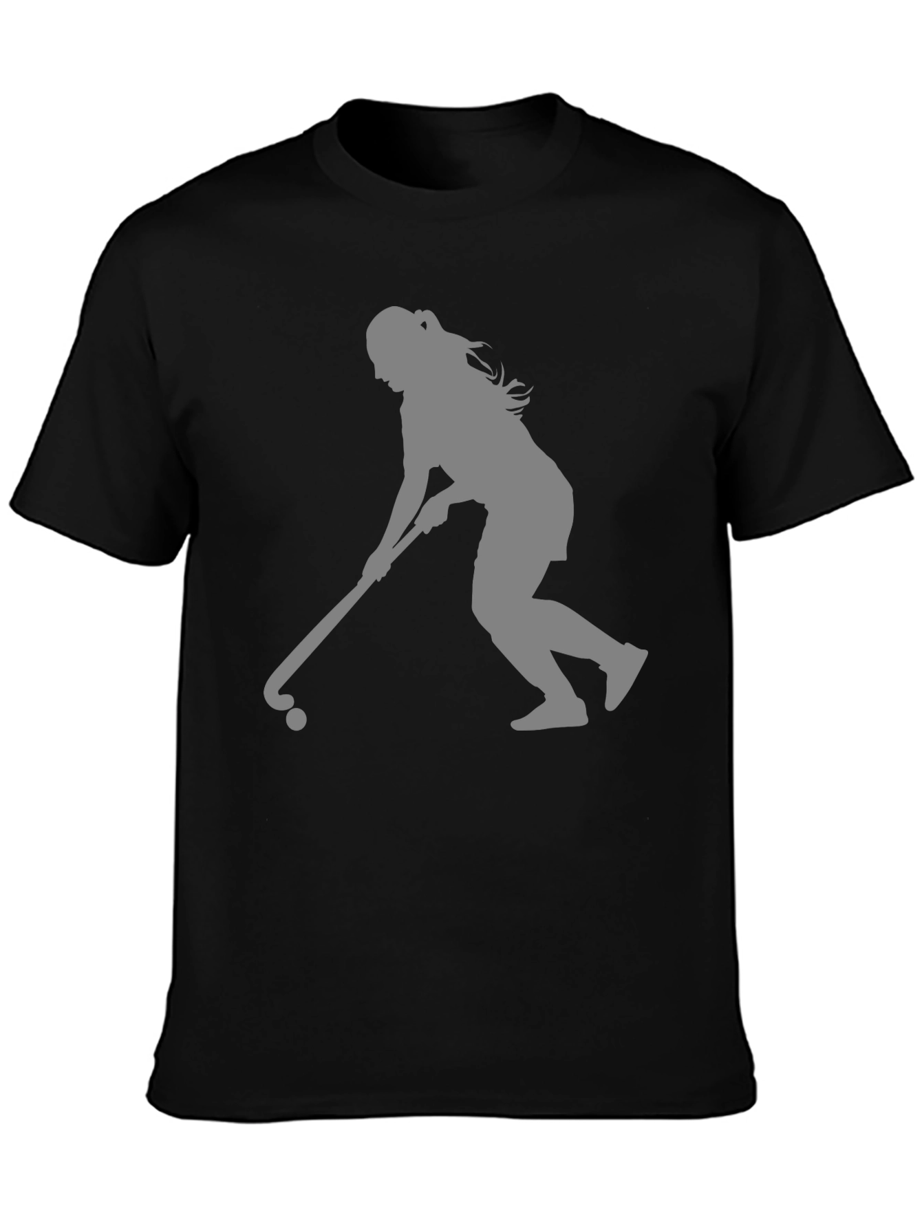 Hockey Player Silhouette Black T-Shirt