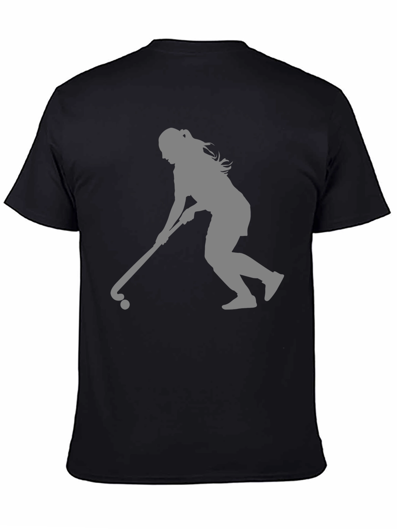 Hockey Player Silhouette Black T-Shirt
