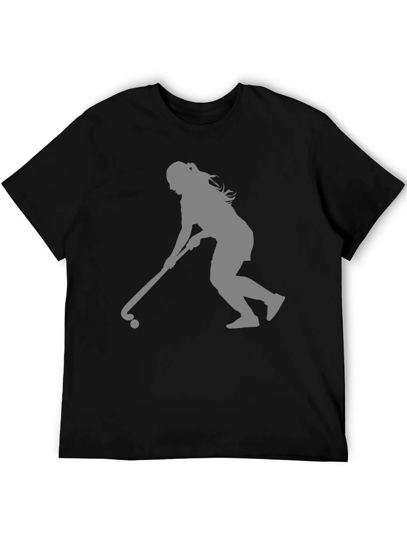 Hockey Player Silhouette Black T-Shirt