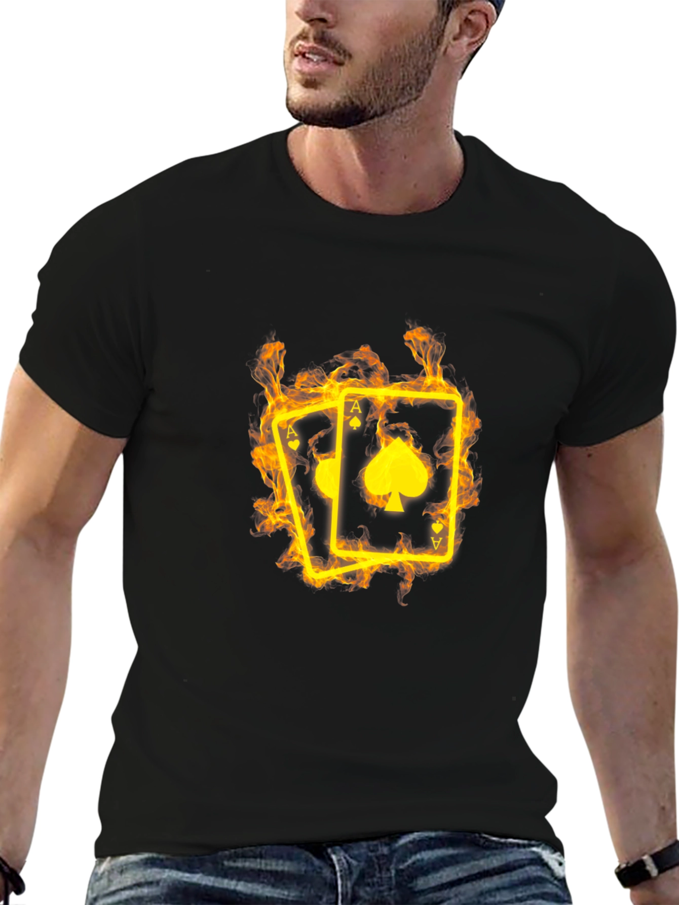 Ace Cards Flaming Graphic T-Shirt