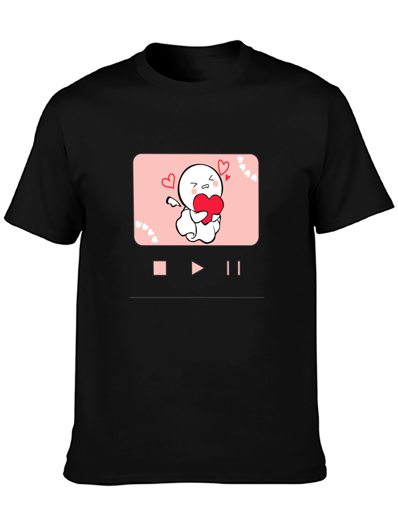 Heart Angel Graphic Black T-Shirt