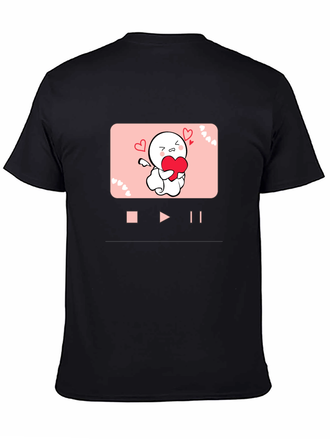 Heart Angel Graphic Black T-Shirt