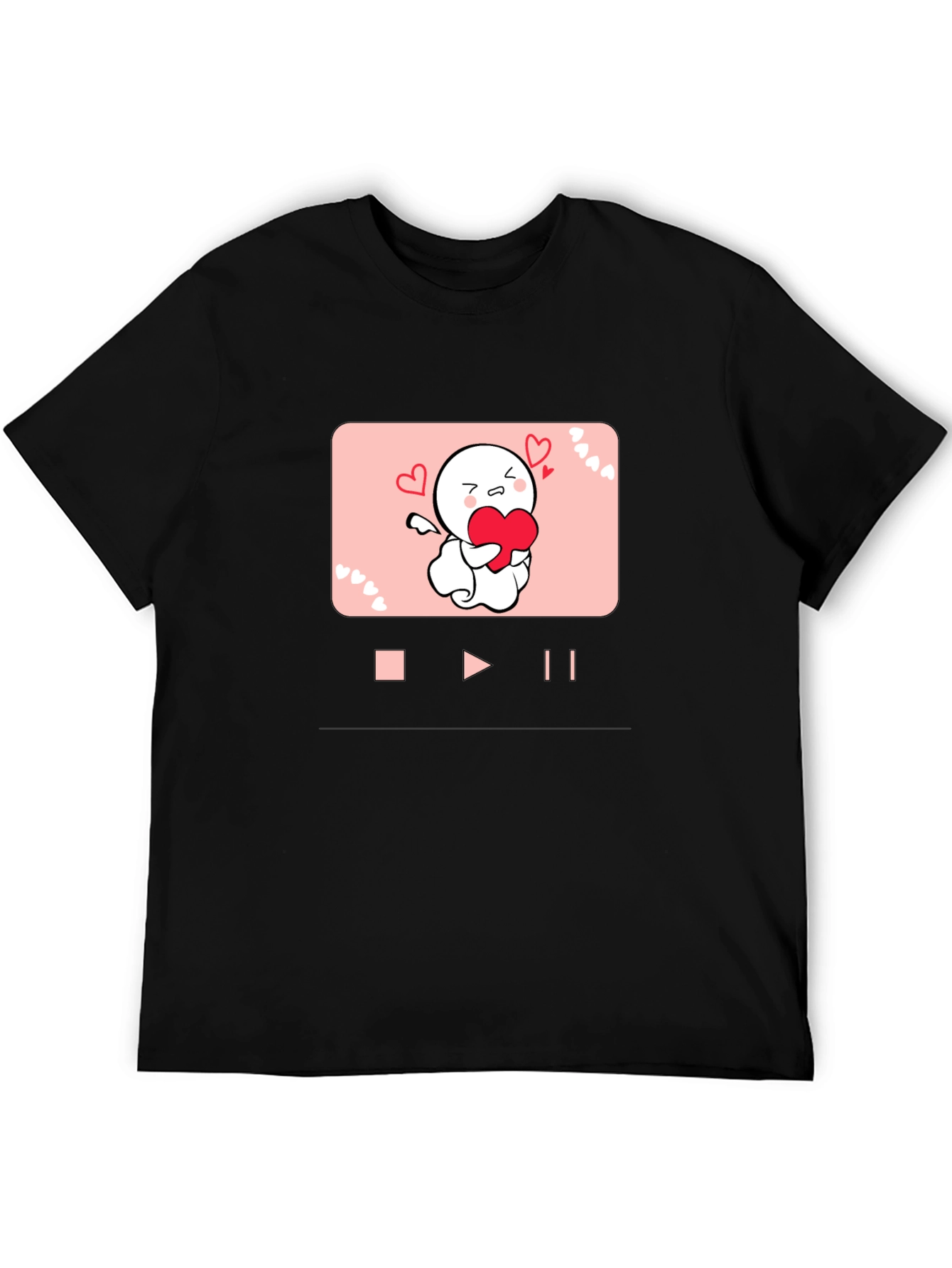Heart Angel Graphic Black T-Shirt
