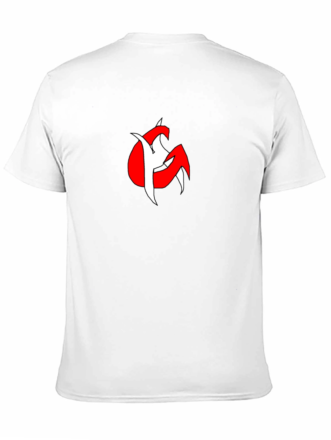 Bold Graphic Tee: Red & White Design on Black
