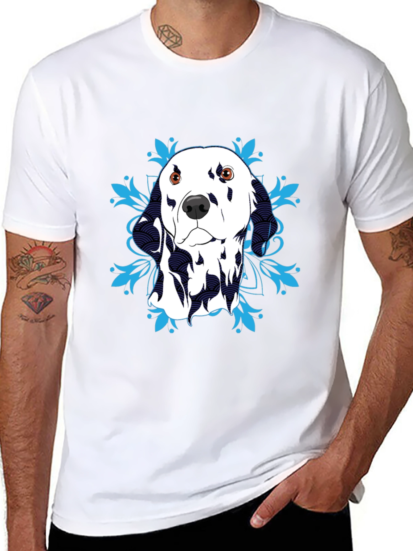Dalmatian Dog Graphic T-Shirt - Black