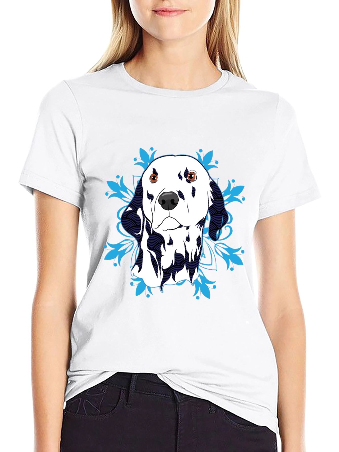 Dalmatian Dog Graphic T-Shirt - Black