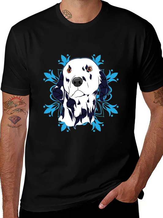 Dalmatian Dog Graphic T-Shirt - Black