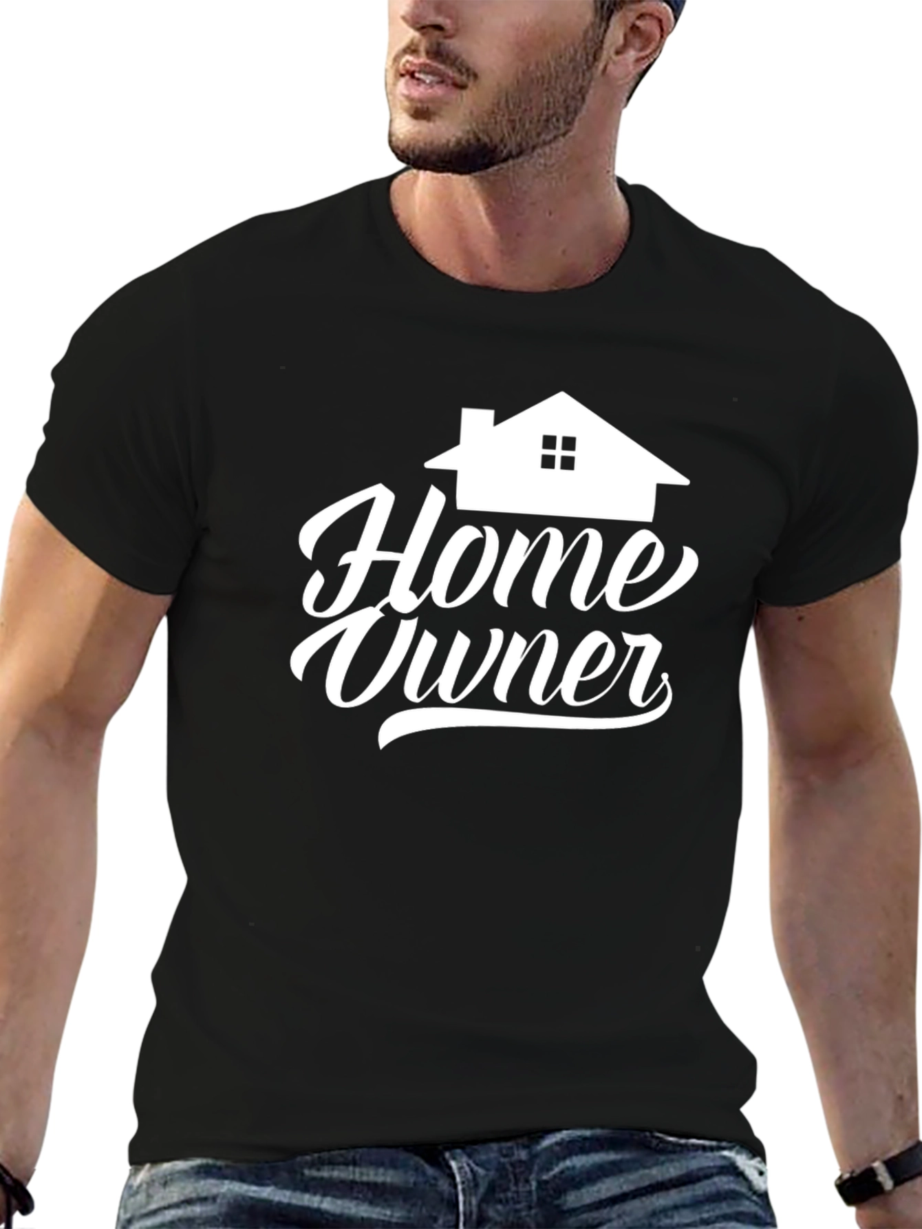 Home Owner Graphic Tee - Black Cotton T-Shirt