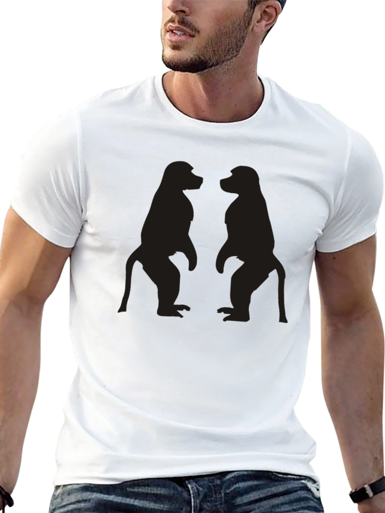 Monkey Silhouette Graphic Tee - Mens Black T-Shirt