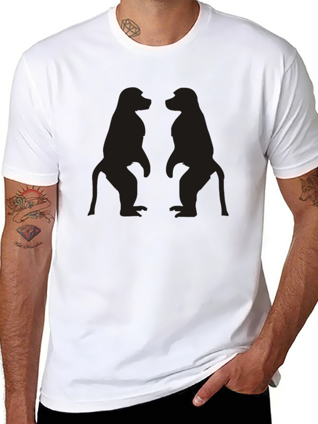 Monkey Silhouette Graphic Tee - Mens Black T-Shirt