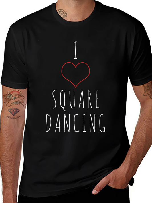 I Heart Square Dancing Black T-Shirt