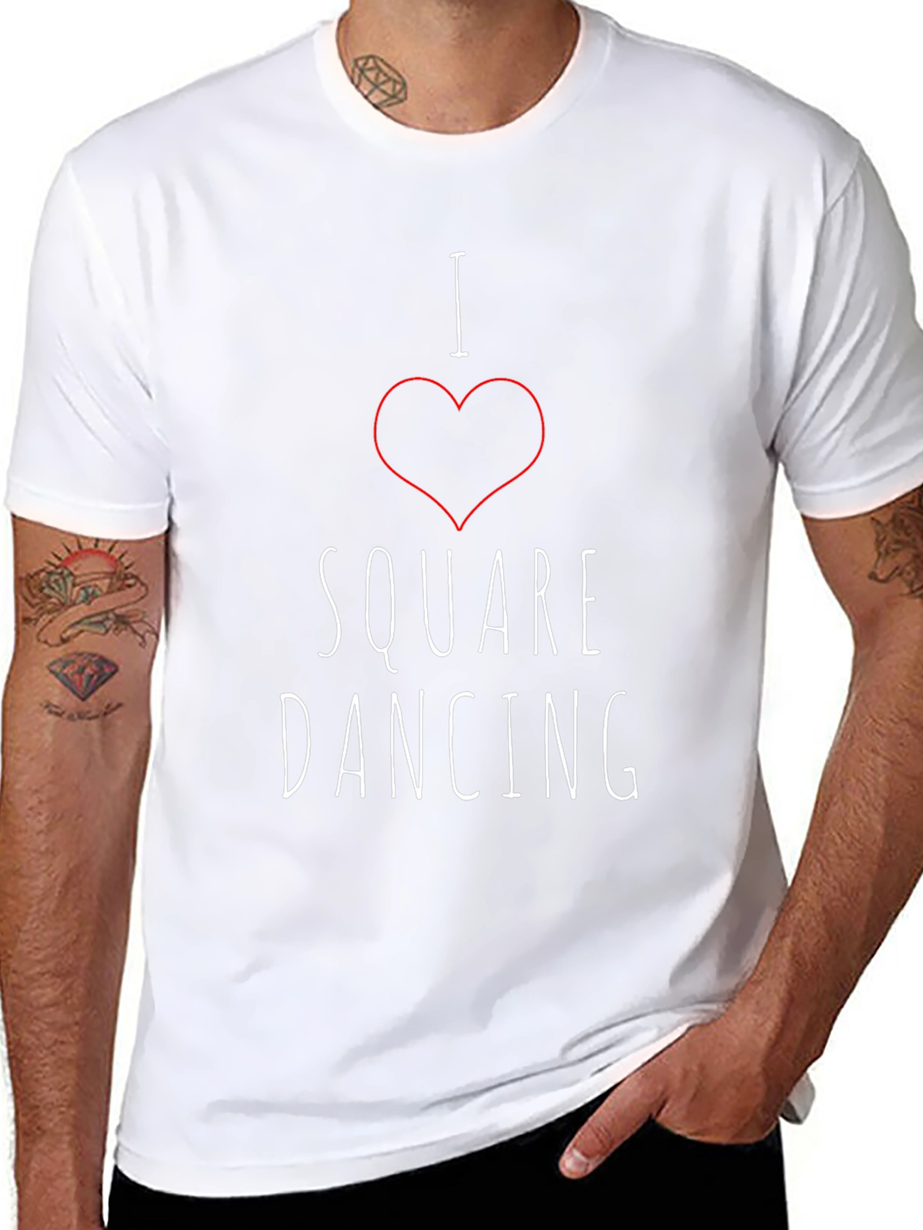 I Heart Square Dancing Black T-Shirt