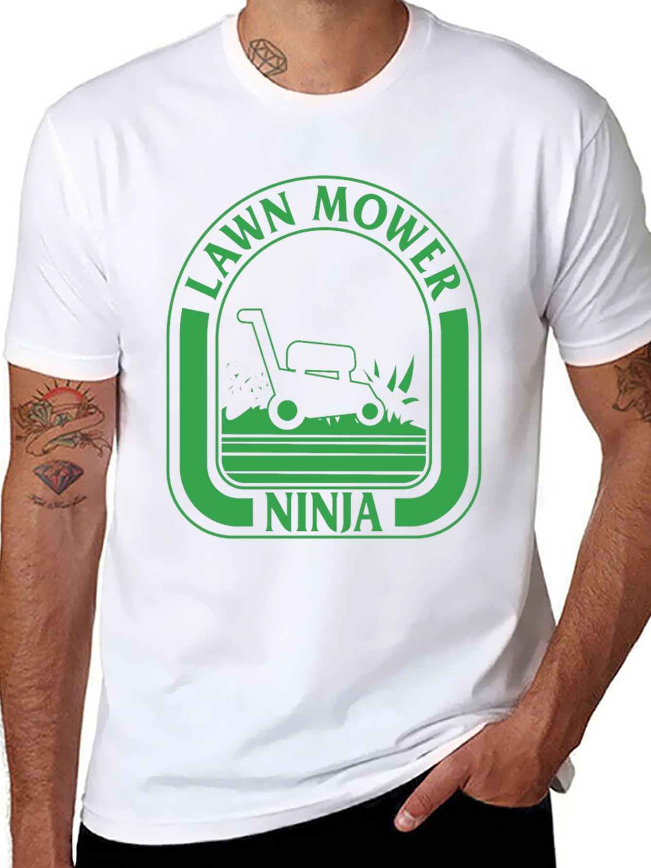 Lawn Mower Ninja Graphic Tee - Black