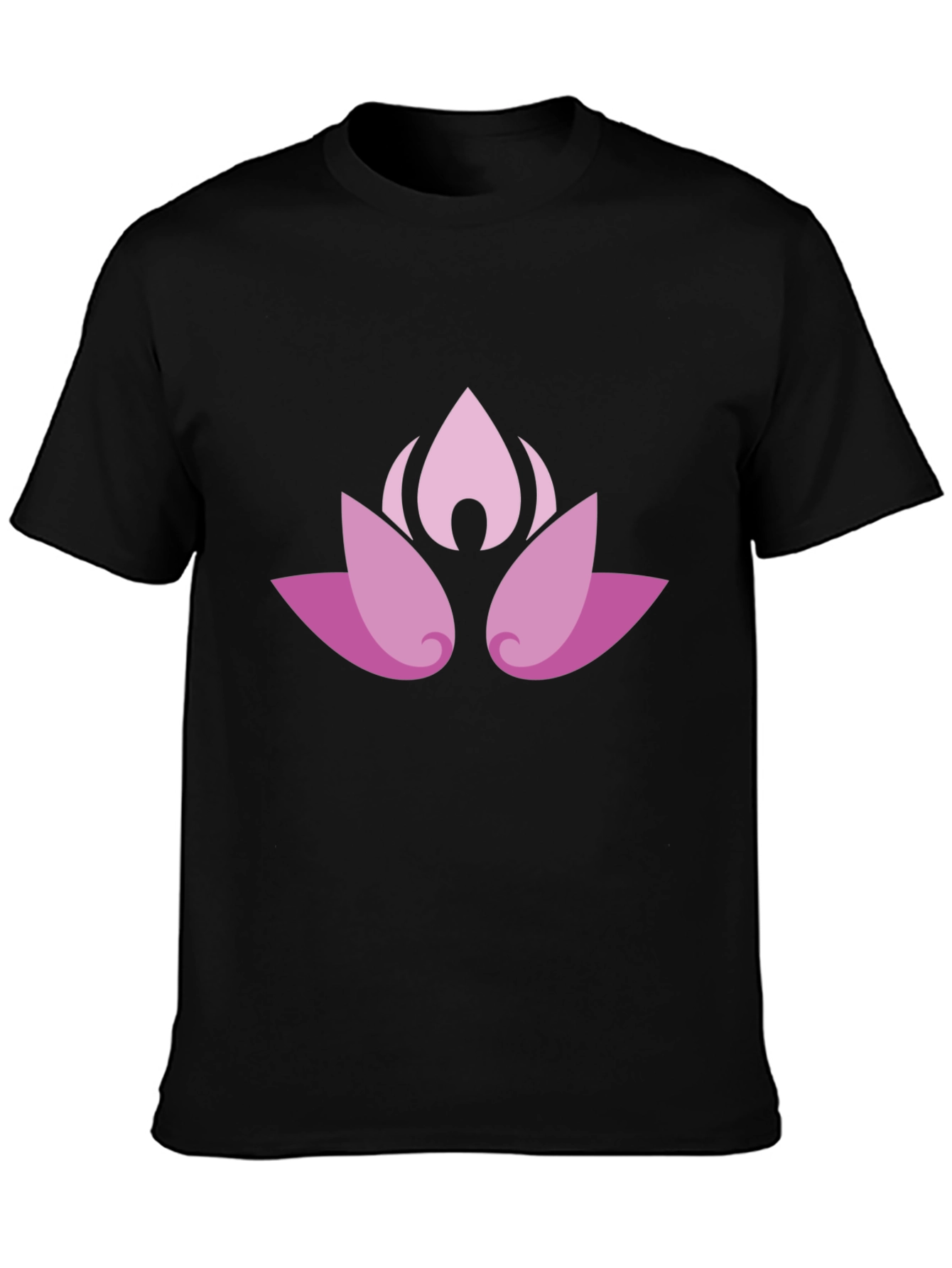 Lotus Blossom Graphic Black T-Shirt
