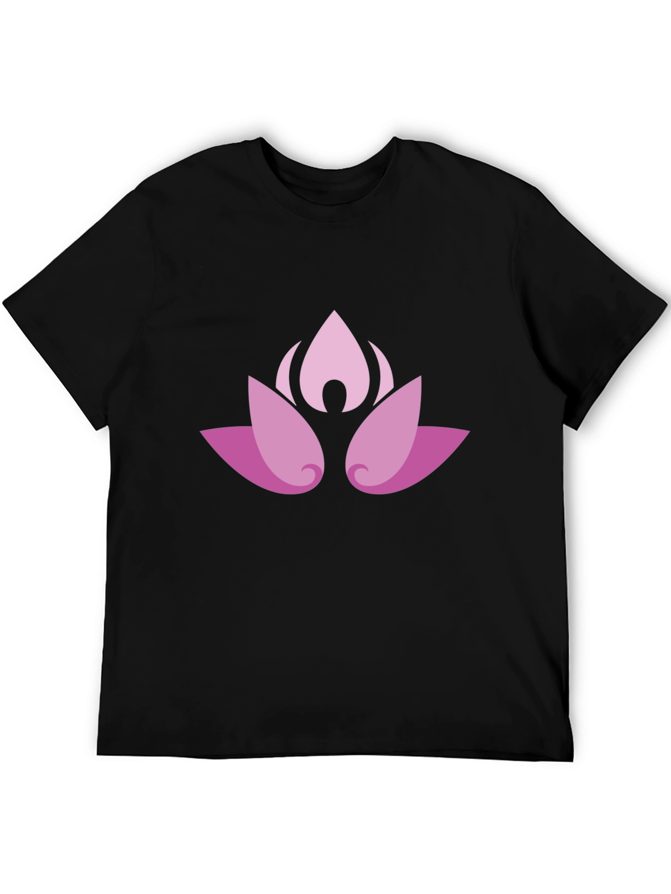 Lotus Blossom Graphic Black T-Shirt
