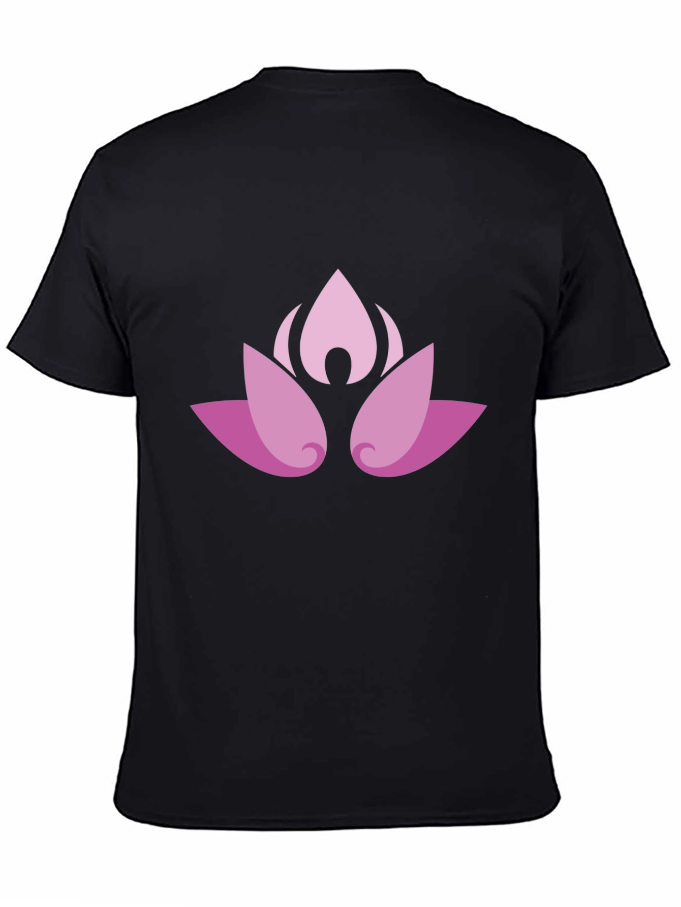 Lotus Blossom Graphic Black T-Shirt