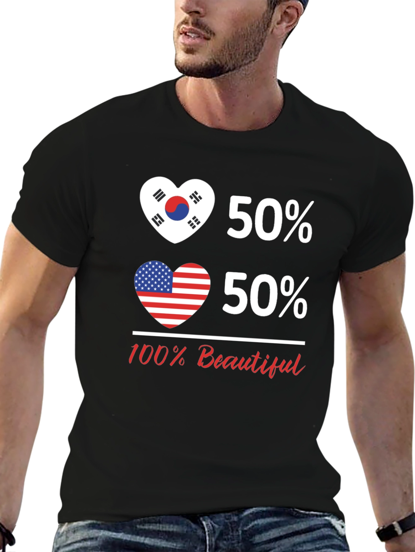 Korean American Flag Heart T-Shirt