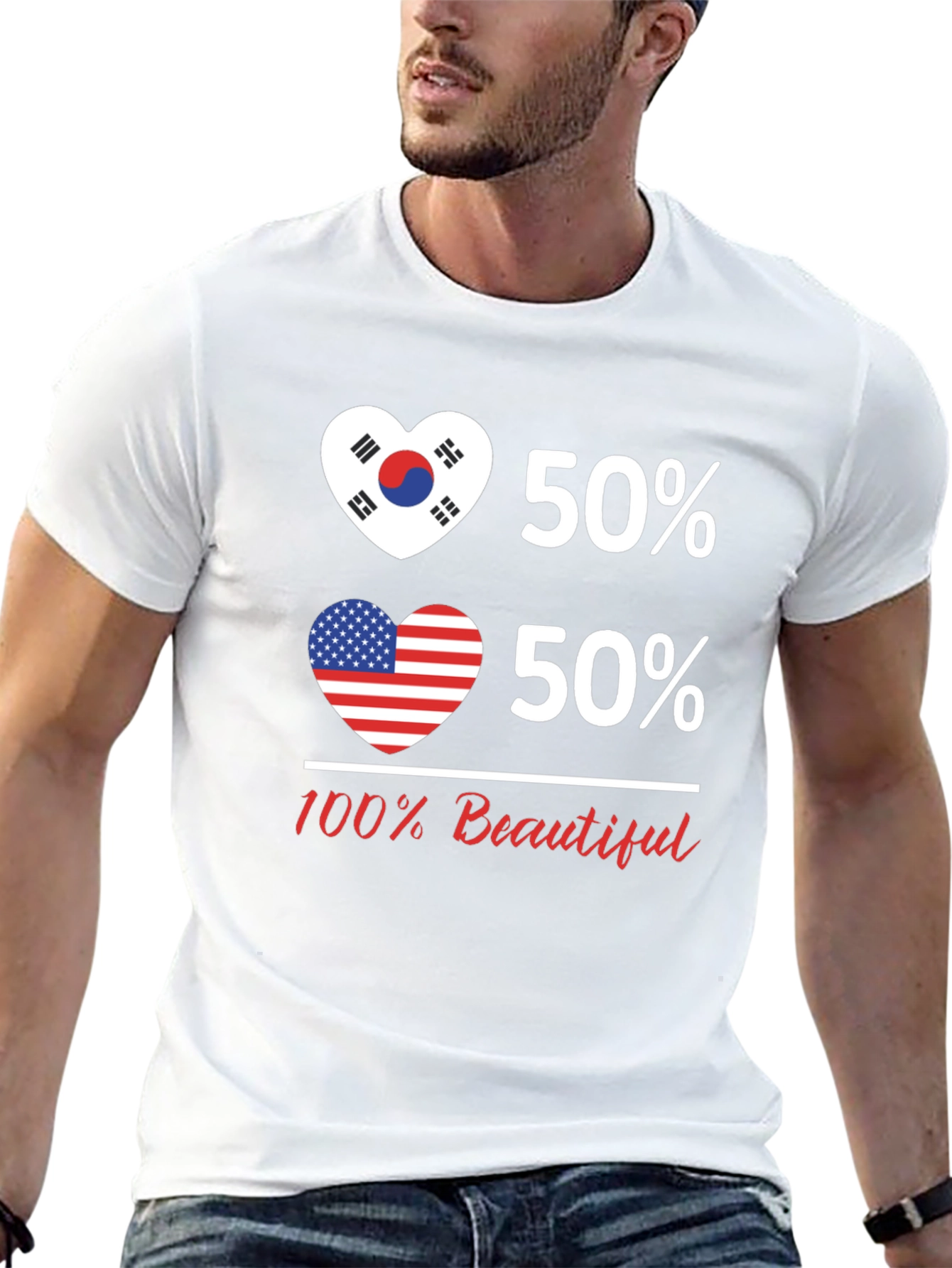 Korean American Flag Heart T-Shirt
